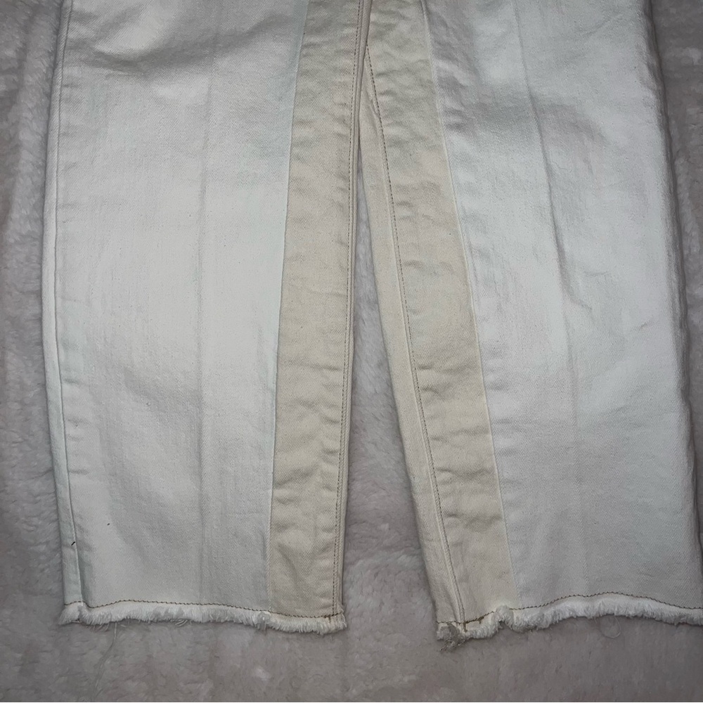 Frame Le High Straight Spring Mix Jeans Two tone cream and white jeans - Picture 8 of 15